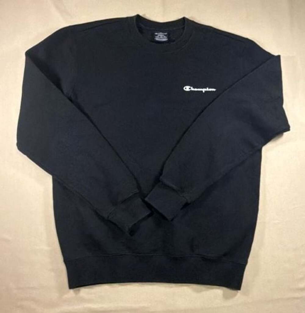 Champion Black Crewneck Sweatshirt Small Pullover Script Logo